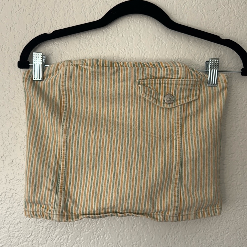 Zara strapless denim top